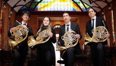 El Cuarteto de Cornos de la Orquesta Filarmónica de Bogotá se presentará este domingo 9 de mayo en el Teatro Mayor Julio Mario Santo Domingo